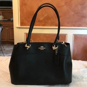 Black leather coach bag